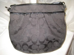 Coach Black Signature Jacquard Pleated Swingpack Crossbody Messenger Bag - Picture 1 of 10