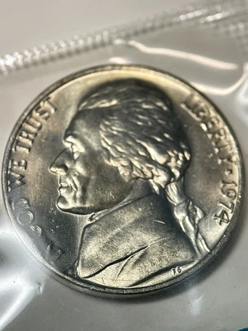 1974 P Jefferson Nickel 5c Coin GEM BU Still in Original Mint Cello Cover