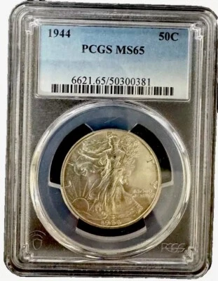 1944 PCGS-MS65 Walking Liberty Half Dollar Silver - Image 1 of 2