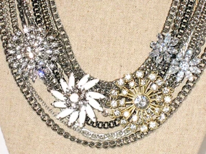 Stella & Dot Metropolitan Mixed Chain Necklace - New! Gorgeous! - Picture 1 of 4