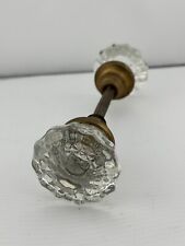 Door Knob Double Crystal Glass Brass Spindle Vintage