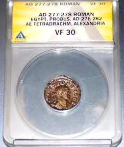 Moneda de la antigua Roma EGIPTO Alejandría Probus (277-278 dC) AE tetradracma ANACS VF30 - Imagen 1 de 4