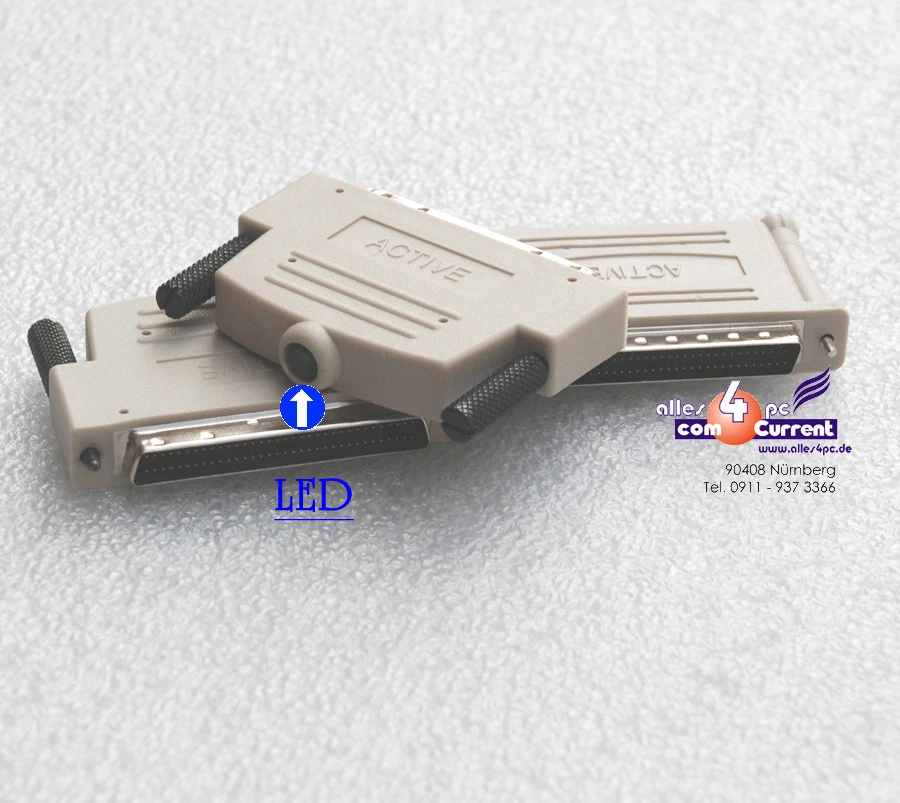 SCSI UW ULTRAWIDE AKTIVE TERMINATOR EXTERN 68-PIN 68-POL ULTRA WIDE MIT LED =6 - Bild 1 von 1