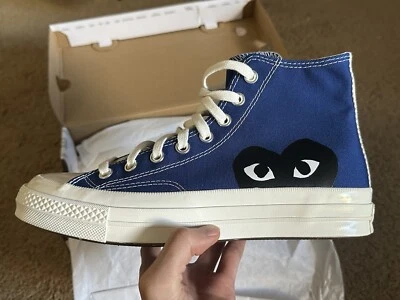 Talla 7 - Comme des Garcons PLAY x Converse Chuck Taylor All-Star años 70 Hi azul nuevo con caja Foto 1 de 4