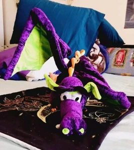 Classic Toy Company Plush Winged Dragon Purple Green Vintage Around 37"  2003 - Picture 1 of 15