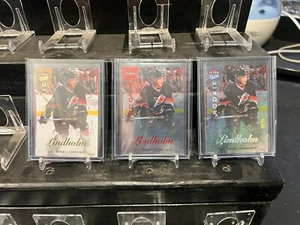LOT OF 3 JSY #16/99 2013 Fleer Showcase Ultra #46 Elias Lindholm /25 /99 /499 - Picture 1 of 7
