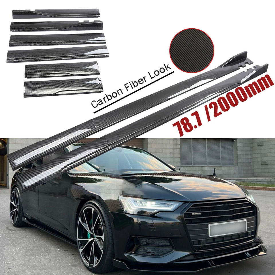 Carbon Fiber Side Skirt Rocker Panel Splitter Lip For Audi A6 A7 A8 Quattro Foto 1 de 4