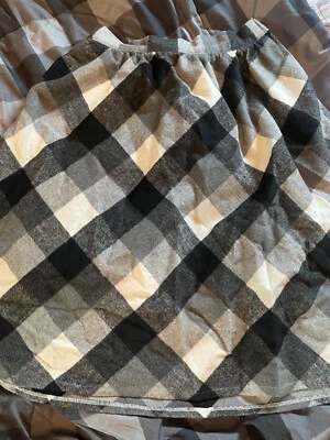 ModCloth Sunday Sojourn Wool Blend Midi Skirt Black Cream Buffalo Plaid L - Image 1 of 4