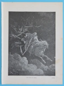 Original Vintage 1888 B&W 7.5"x10" Grim Reaper Vision Death Avil Lithograph Co. - Picture 1 of 2