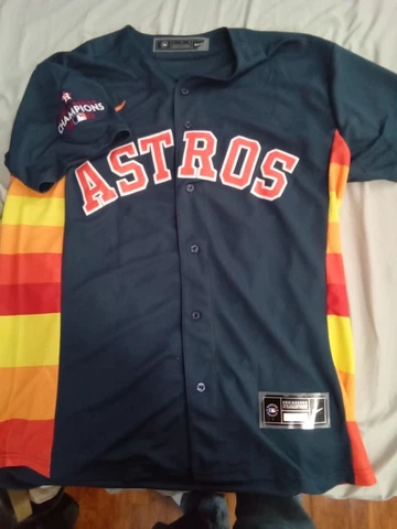 Yordan Alvarez Astros Jersey, Men's Size Large WS Champs Alternate Cover