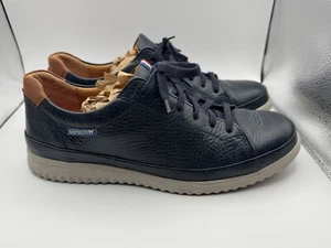 MEPHISTO Thomas Navy Pebbled Leather Fashion Sneakers Casual Shoes Men's US 8.5 - Picture 1 of 6