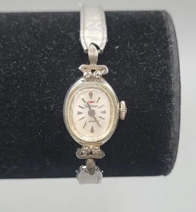 Vintage 10krgp Waltham Diamond Ladies Wind Watch 17 Jewels 15mm - Picture 1 of 18