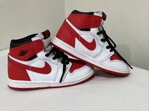 Nike Air JORDAN 1 (TD) RETRO HIGH Top Sneaker OG Children 10C Red Black - Picture 1 of 9