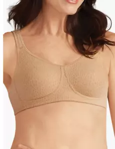 Amoena Mastectomy Bra MONA 0614 Cognac Beige 38A Wireless Pockets Post Surgical - Picture 1 of 13