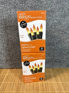 2-Holiday Home Incandescent 100 Mini Lights Ceramic Orange~Twinkling - Picture 1 of 2