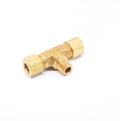 5/16" Tube OD Compression x 1/8" Male Npt Center Branch Tee Fitting HVAC Air - Image 1 of 4
