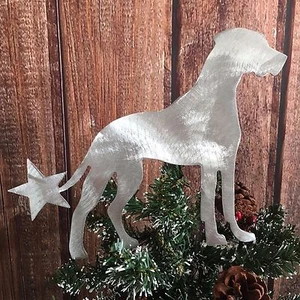 Deutsche Dogge, Naturohren, Stern, Weihnachten Hundebaumspitze, Aluminium Handarbeit - Bild 1 von 10