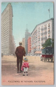 Postcard Following in Father's Footsteps Bamforth & Co. - Picture 1 of 2