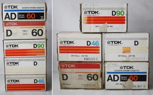 5X RARE VINTAGE 80'S EMPTY TAPE CASSETTE BOXES TDK D90 D60 D46 AD60 D60B JAPAN - Picture 1 of 7