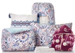 IVORY ELLA Elephants 7 Pc SET! Twin XL Sheet Set & Comforter Pillow Blanket NEW - Picture 1 of 9