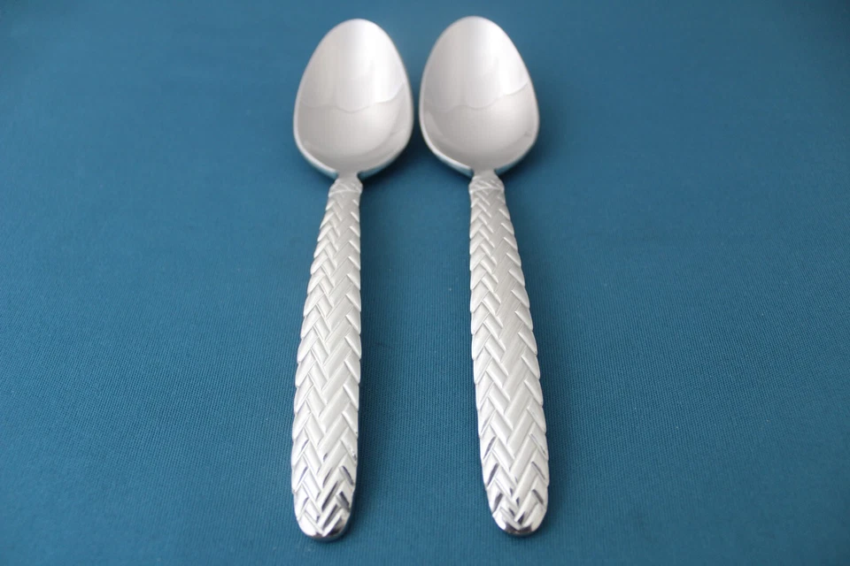 2 cucharas sopera ovaladas Ralph Lauren TRENZA ECUESTRE 18/10 Indonesia 7 1/8" Foto 1 de 4