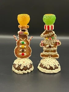 Vintage Mark Roberts Gingerbread Candle Holders - Set of 2 - Picture 1 of 9