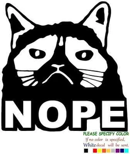 Grumpy Cat Nope Vinyl Aufkleber Sticker Auto LKW Fenster Stoßstange verschiedene Größen - Bild 1 von 4