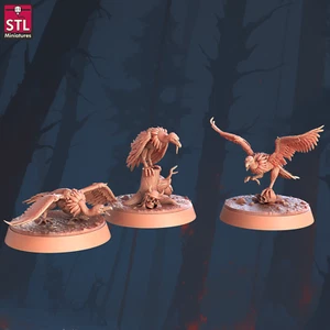 Miniaturas STL impresas en 3D buitres 28 - 32 mm juegos de guerra D&D - Imagen 1 de 7