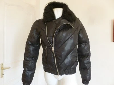 BLOUSON DOUDOUNE " TEDDY SMITH " STYLE PERFECTO NOIR TAILLE 38 - Photo 1/4