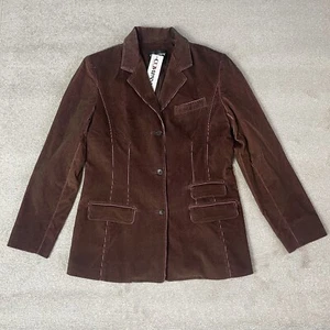Giacca in velluto a coste rosa marrone Company by Ellen Tracy Blazer da donna taglia 10 NUOVA - Foto 1 di 15