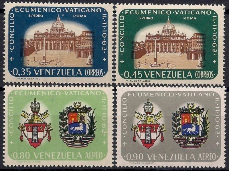 Venezuela 1963 Ecumenical Council Vatican City Papal & Venezuela Arms Horse MNH - Image 1 of 1