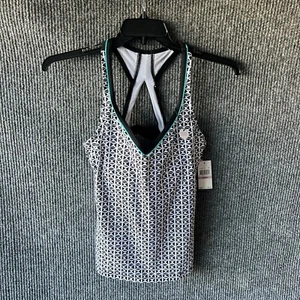 JAG Swimsuit Womens 32D / 32DD Blue Black Bikini Top Tankini Beach Tank  - Picture 1 of 11