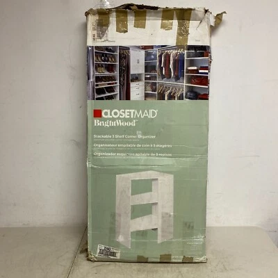 Organizador base esquina 29 pulgadas W Blanco 3 Estantes para Sistema de Walk-In Closet de Madera Foto 1 de 4