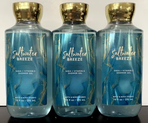 Bath & Body Works LOT OF 3 SALTWATER BREEZE Shower Gels 10 oz - Picture 1 of 3