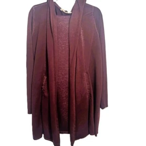 Soft Surroundings 2 Piece Ladies Draped Jacket and Pants XL And L Maroon read - Picture 1 of 23