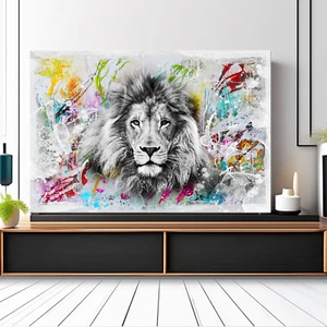 WANDBILDER XXL LEINWAND BILD LÖWE TIERE ABSTRAKTE BILDER MODERN WOHNZIMMER 2621A - Bild 1 von 8