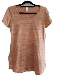 NWT LuLaRoe Orange Grey Striped Short Sleeve Classic T Shirt Size XS - Picture 1 of 5