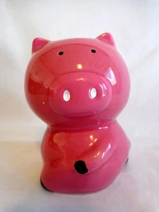 Pink PIg Piggy Bank 4.5" Black Accents Sitting Farm Animal Coin Collecting - Picture 1 of 5