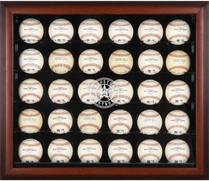 Astros Logo Mahogany Framed 30-Ball 2013 Logo Display Case - Picture 1 of 1