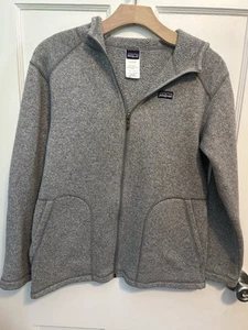 Patagonia Fleece Hooded Sweater Boys XL 14 Better Sweater Full Zip Gray Pockets - Picture 1 of 9