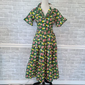 Vestido Ivy City Sutton en Cítricos Retro Cottage Fit Acampanado Rockabilly Modesto NUEVO 0 - Imagen 1 de 10
