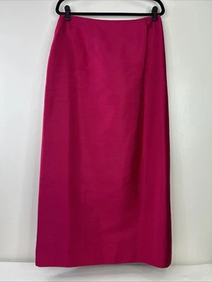 Talbots Women’s 12W Fuchsia Silk Wool Blend Long Classic Skirt Back Slit NWT - Image 1 of 4