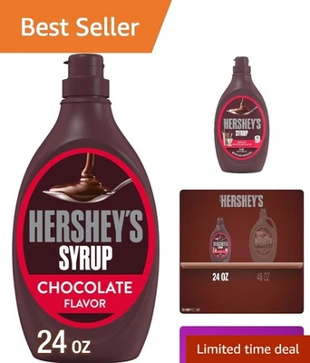 Jarabe con sabor a chocolate genuino, botella exprimible de 24 oz - perfecto para postres Foto 1 de 4