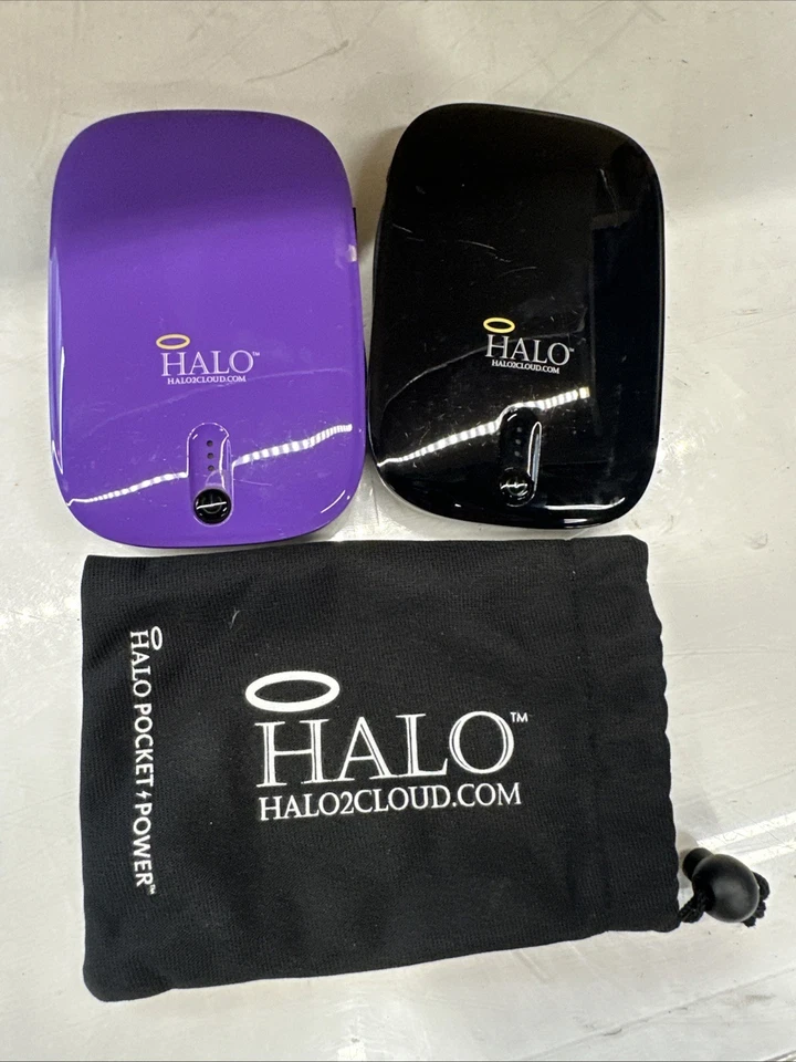 批量 2 件 HALO 口袋 Power 5500 便携式充电器 移动电源,黑色和紫色 5500 — 第 1/3 张图片