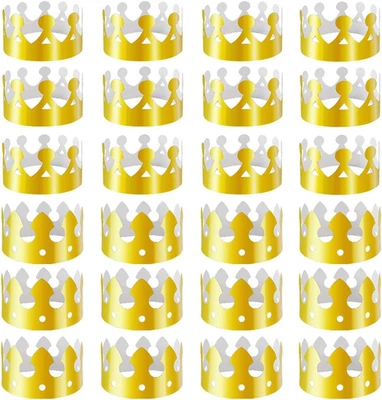 Paquete de 28 gorras gorras con corona de papel dorado para celebración de cumpleaños  Foto 1 de 4