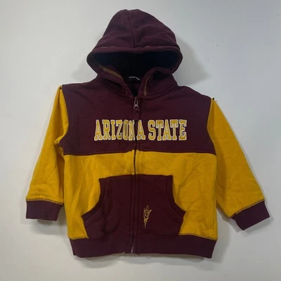 Chaqueta con Capucha Cremallera Completa Arizona State Niño Pequeño Granate Dorado Coliseo 4T Niños Foto 1 de 4