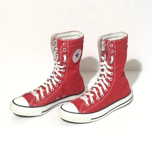 Converse 2009 XHI Extra Calf High Red White Black Canvas Sneaker Womens 8.5 RARE - Picture 1 of 16