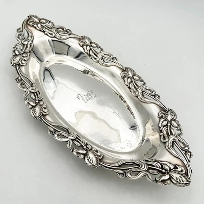 ANTIGUO PLATO ART NOUVEAU PLATO PLATA 34CM c1900 Foto 1 de 4