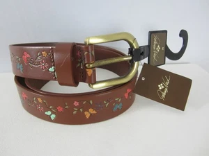New Patricia Nash Vietri Leather Tooled  Belt Medium Flowers Butterfly NWT $69 M - Picture 1 of 7