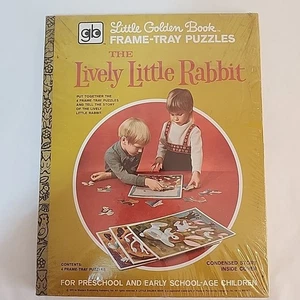 Little Golden Book FRAME TRAY PUZZLES The Lively Little Rabbit Set of 4 1972 New - Picture 1 of 11